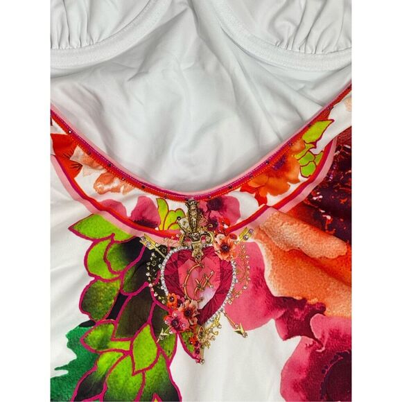 Camilla Womens Floral Pretty As A Poppy Wired V-Neck One Piece Multicolor XS - Picture 9 of 12